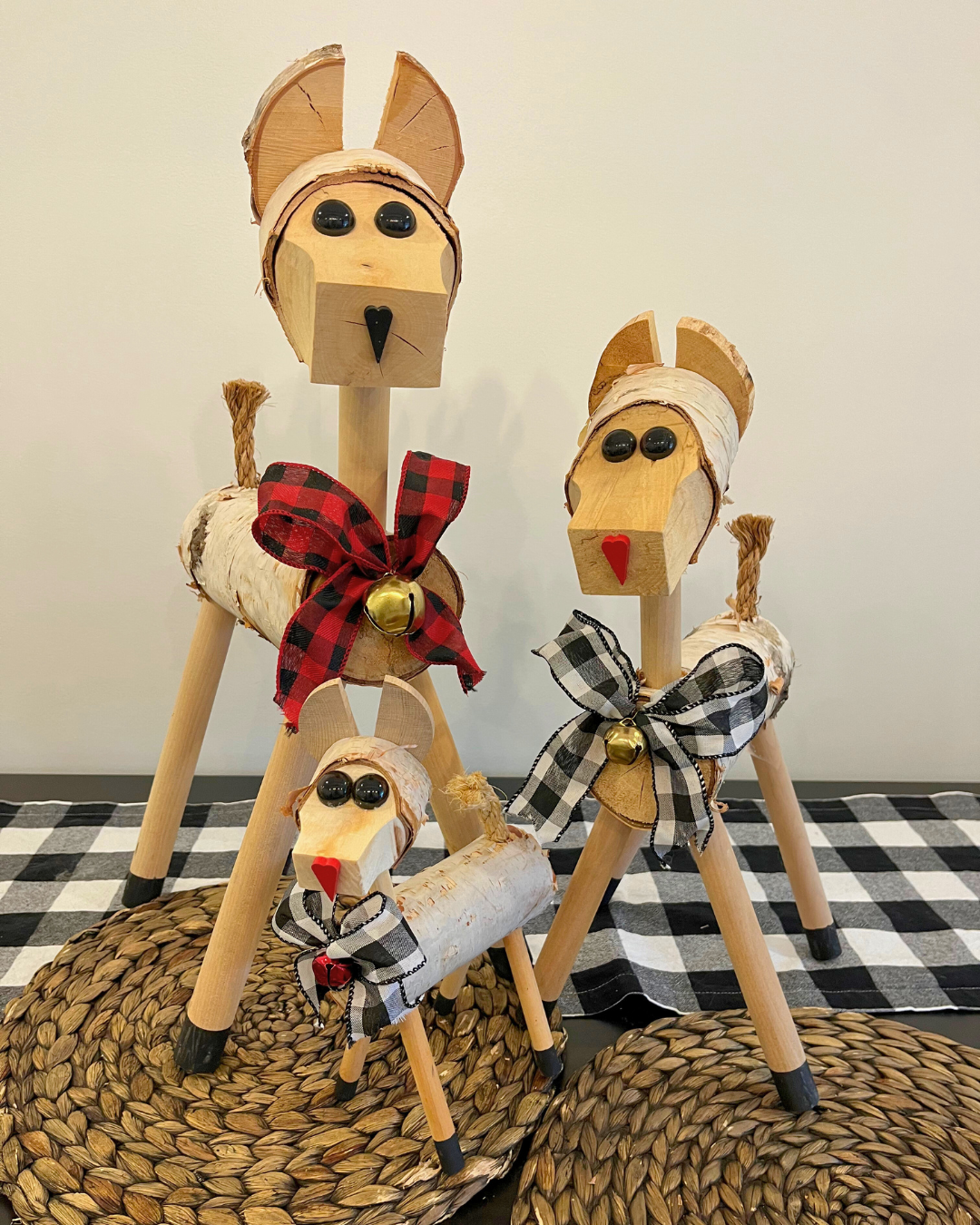 Hand-Crafted Birch Decorative Reindeer