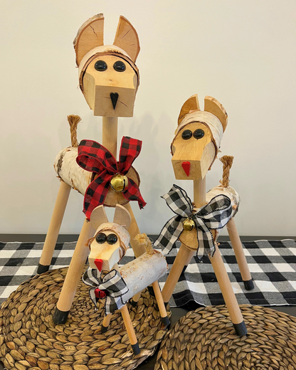 Hand-Crafted Birch Decorative Reindeer