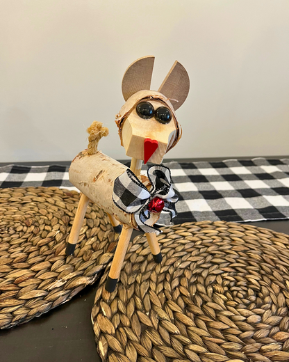 Hand-Crafted Birch Decorative Reindeer