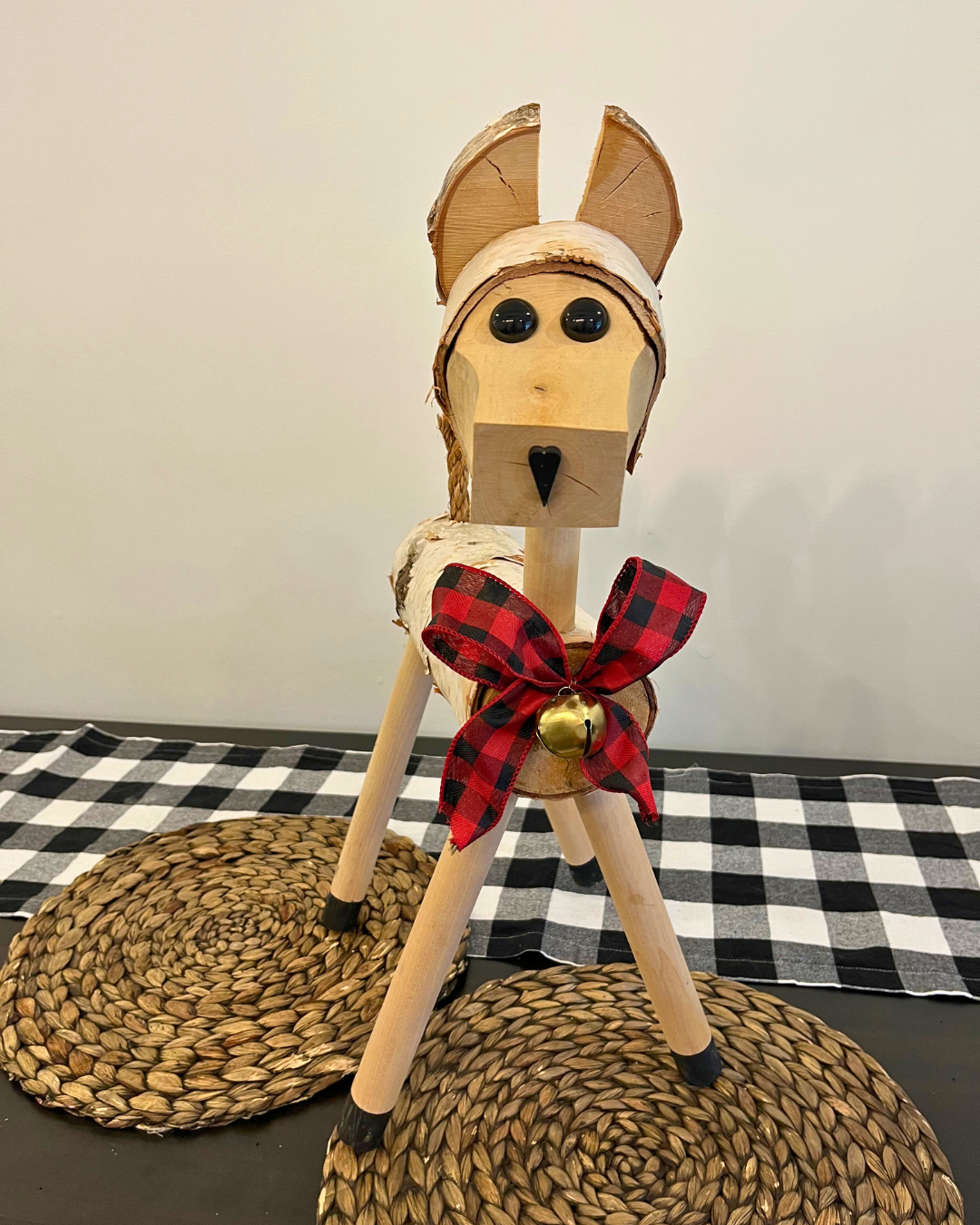 Hand-Crafted Birch Decorative Reindeer